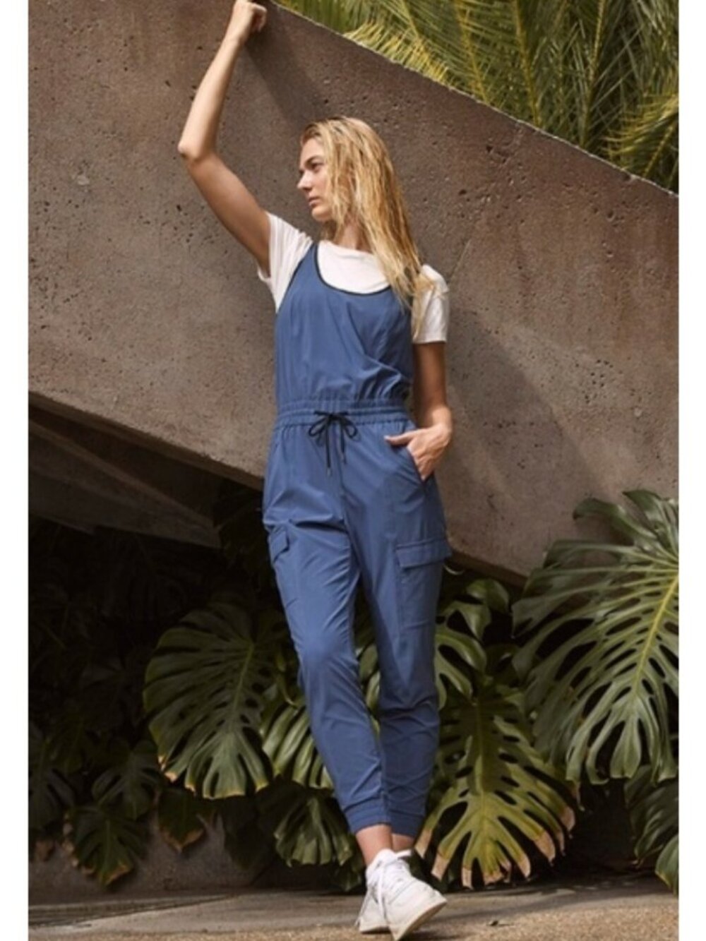 Athleta Unbound Jumpsuit Iron Blue Womens Size XS READ